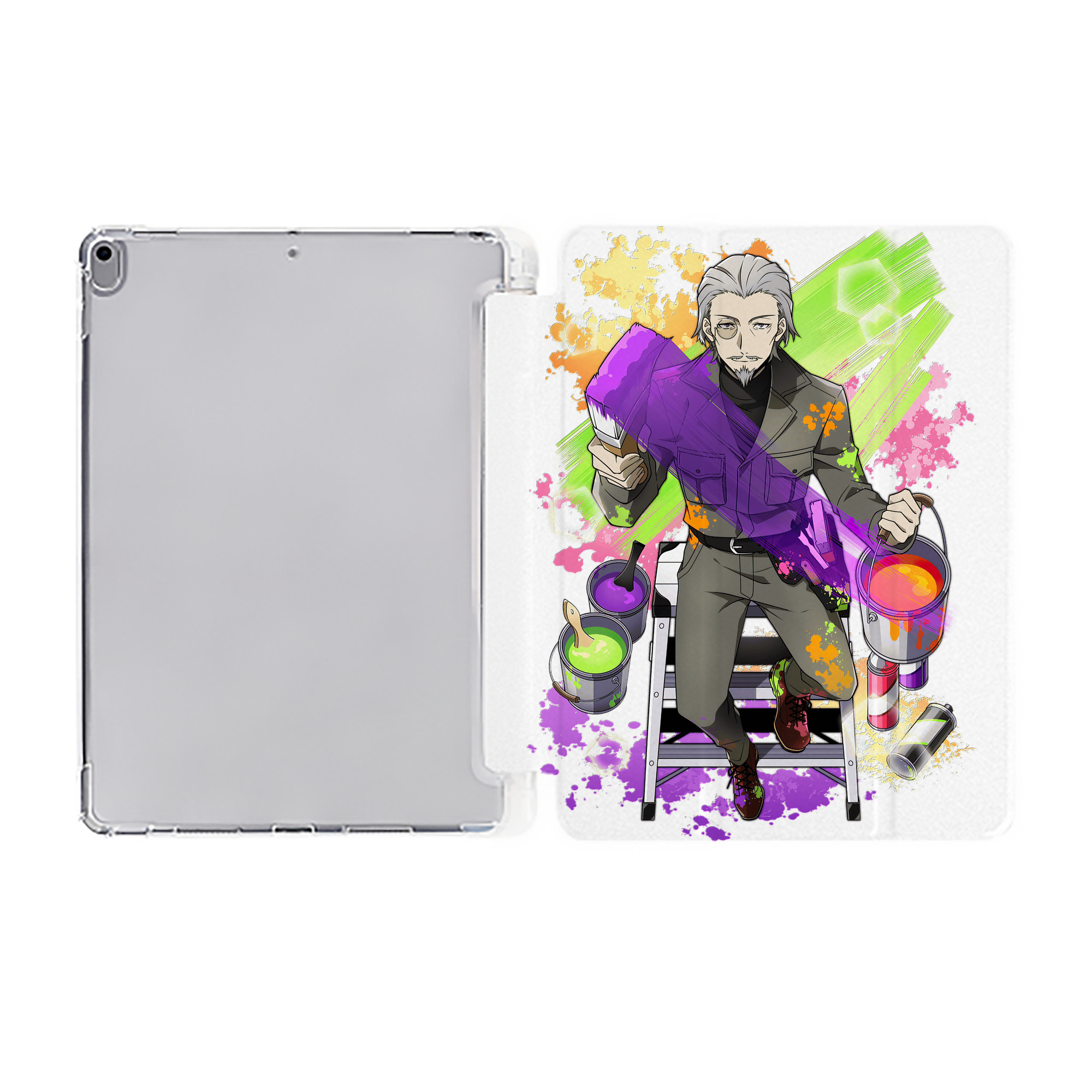 （画像用） 文豪ストレイドッグス Bungo Stray Dogs IPad ケース ペン収納付き 三つ折りスタンド PUレザー×シリコン 対応機種9.5/10.5/10.9インチ